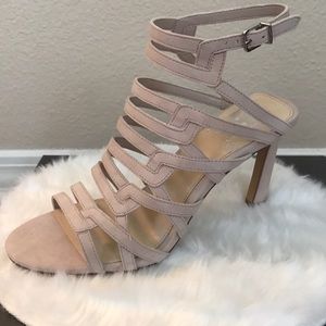 Vince Camuto Suede Beige Cream Heels
